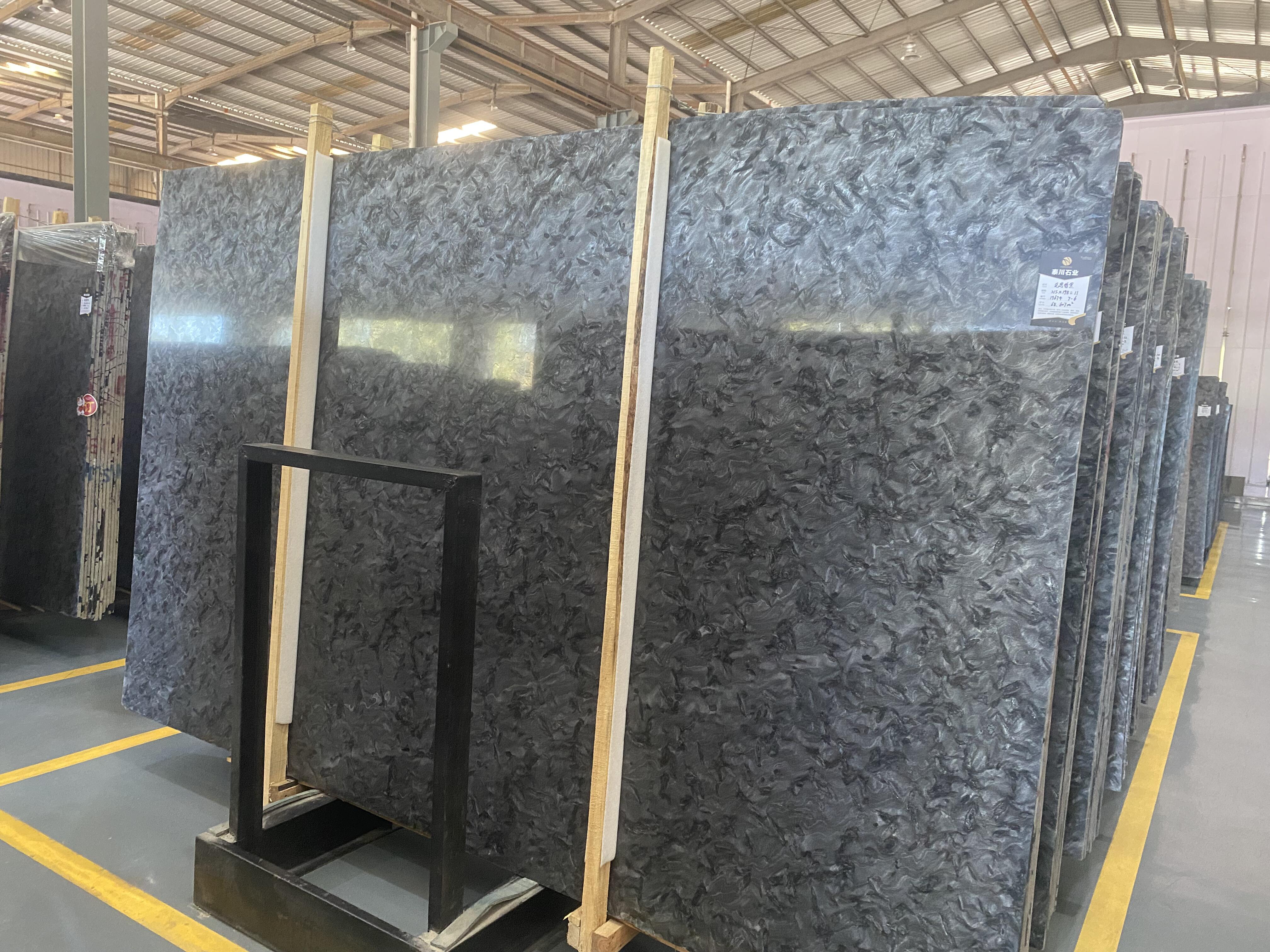 安哥拉黑花崗巖廠家光面及皮革面