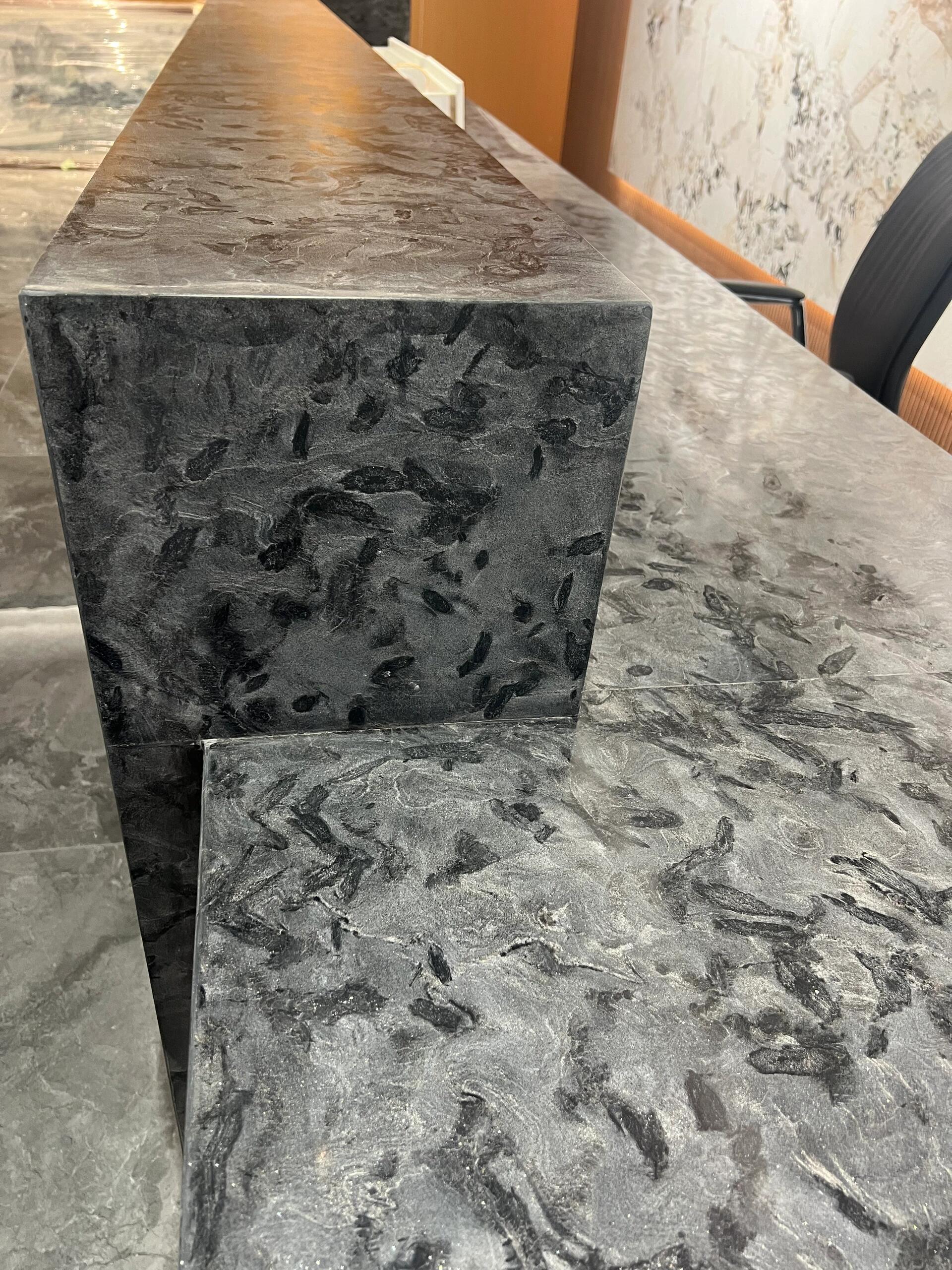 源頭工廠安哥拉黑花崗巖皮革面定制