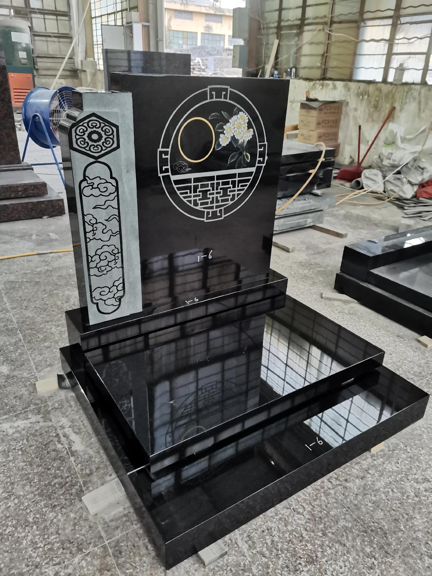 墓碑石材加工廠家（黑金沙、章丘黑、安哥拉黑）花崗巖(圖4)